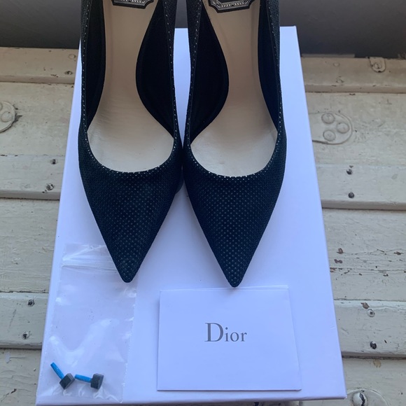 Authentic Christian Dior Laser Cut Suede Pumps - Picture 2 of 8